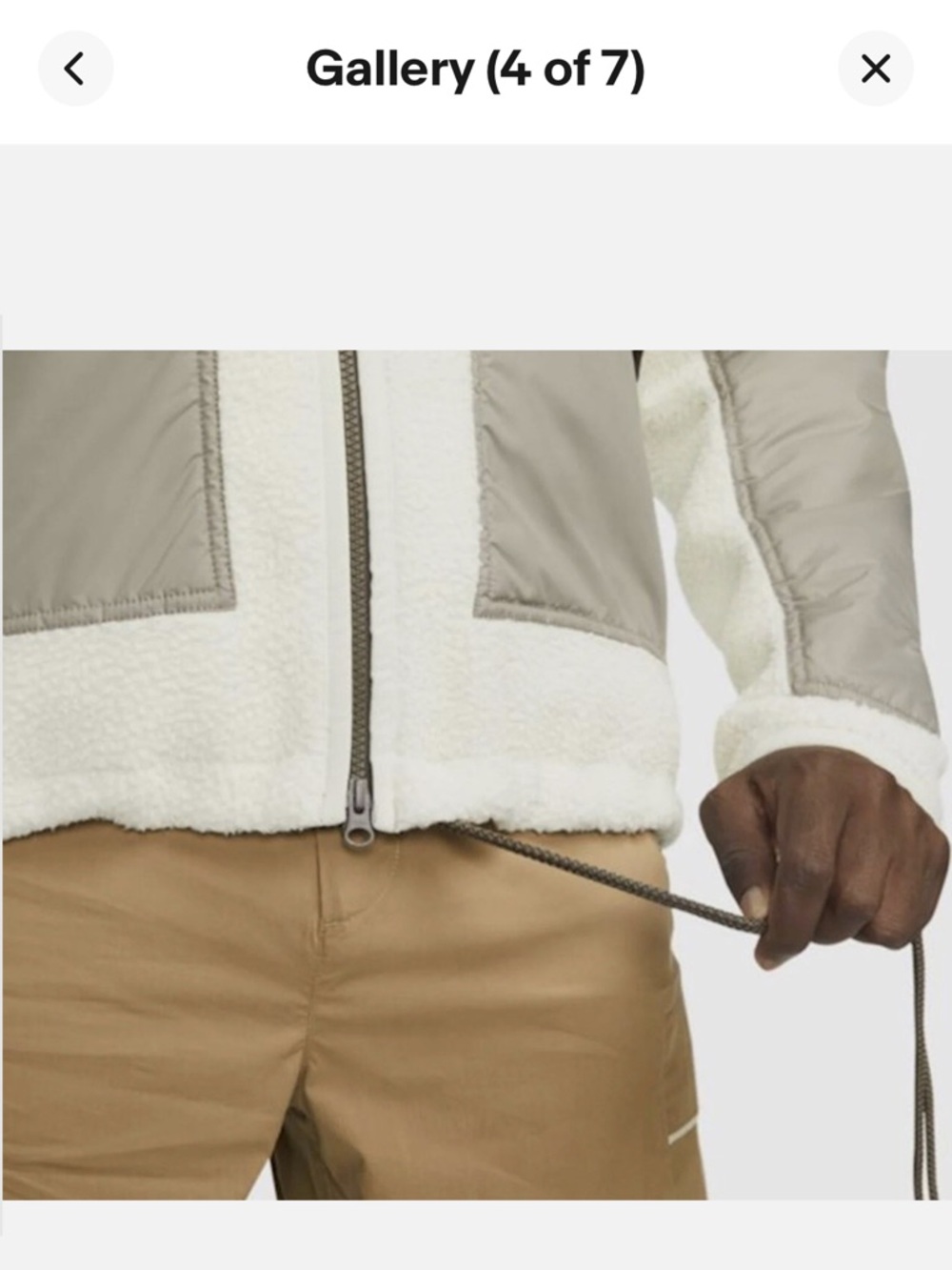 Nike Sportswear Sherpa Fleece Full Zip Jacket Light Bone DD5021-072 SIZE XXL - Picture 14 of 15